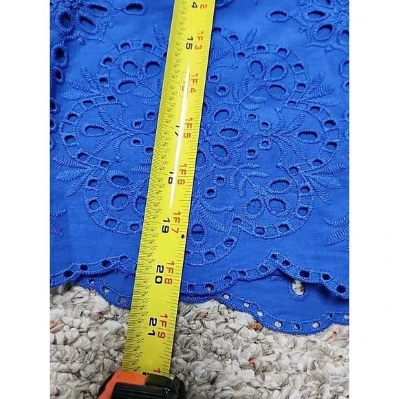 Talbots A-Line Skirt Women's Eyelet Royal Blue Sz 6 NWT cotton lined $109 32x20 - Picture 10 of 14